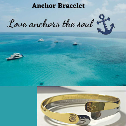 Gold Anchor Bracelet Engraved Bracelets Love Anchors the Soul Anchor Bracelet Women - Hollywood Sensation®