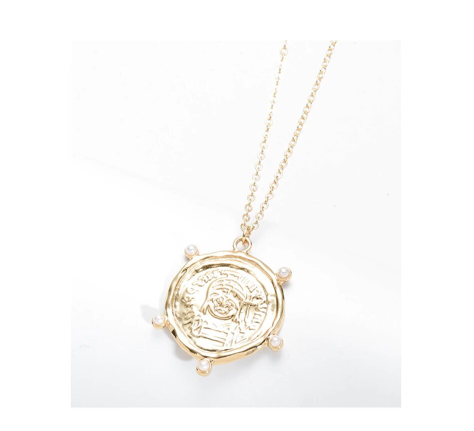 Gold Boho Coin Pendant Necklace for Women - Hollywood Sensation®
