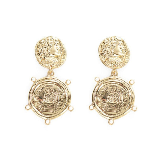 Gold Boho Gypsy Coin Dangle Earrings for Women - Hollywood Sensation®
