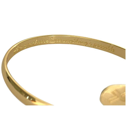 Gold Cancer Awareness Bracelets, Engraved Bracelets When you choose hope anything’s possible- Cancer Awareness Sign - Hollywood Sensation®