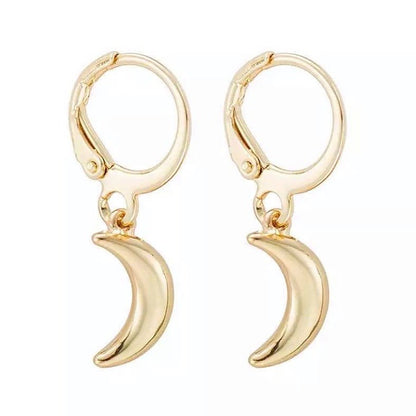 Gold Crescent Moon Dangle Earrings for Women - Hollywood Sensation®