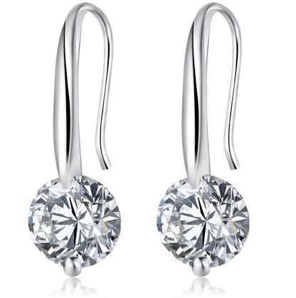 Gold Crystal Dangle Earrings with 1.5 Carat Cubic Zirconia Stone - Hollywood Sensation®
