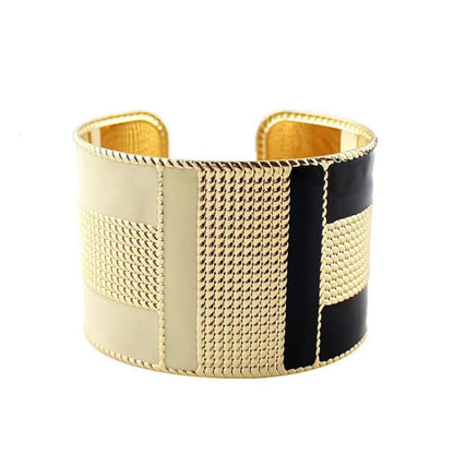 Gold Cuff Bracelet for Women with Ceramic Colors - Hollywood Sensation®