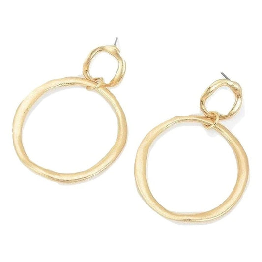 Gold Double Hoop Dangle Earrings - Hollywood Sensation®