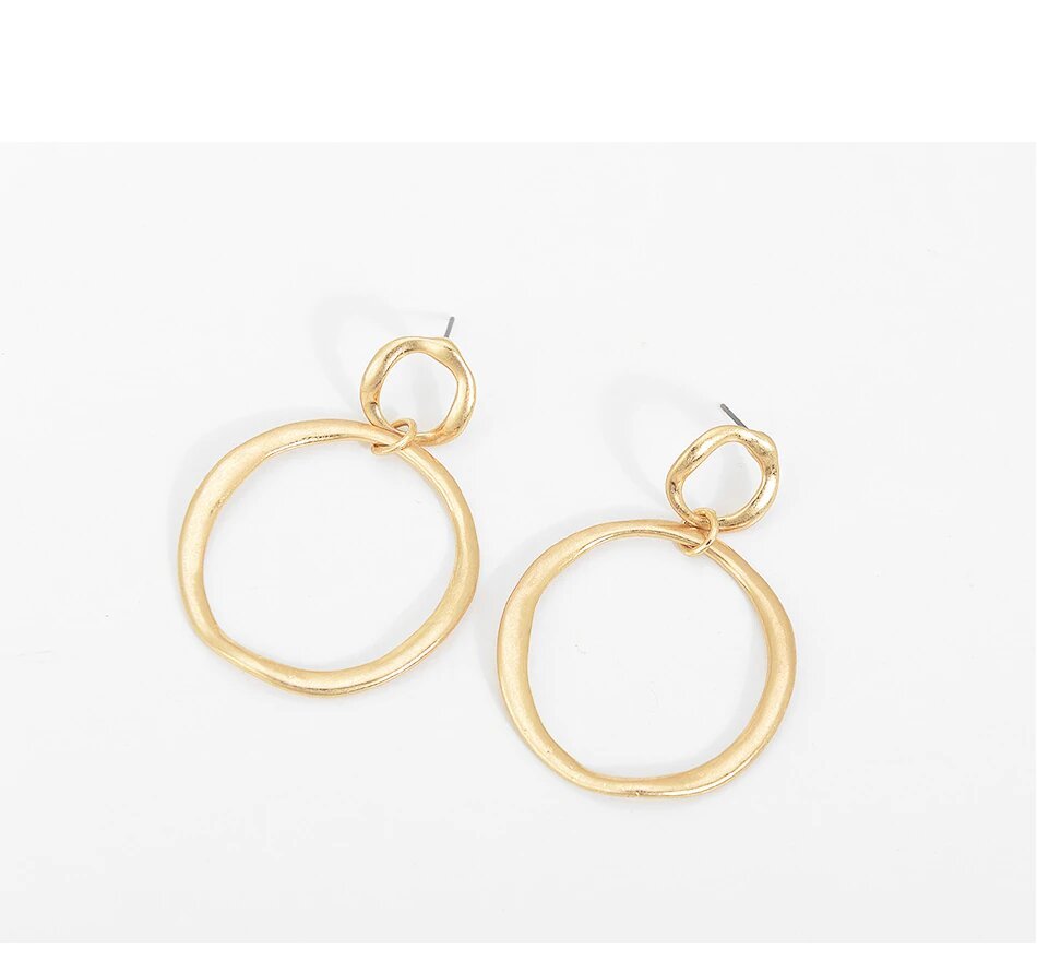 Gold Double Hoop Dangle Earrings - Hollywood Sensation®