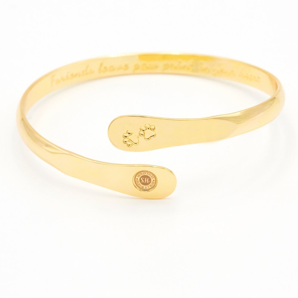 Gold Furry Friends Bracelets, Engraved Furiends leave paw print in your heart- Paw Prints ( Furry Friends) - Hollywood Sensation®