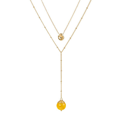 Gold Layered Necklace for Women with Acrylic Color Stone - Hollywood Sensation®