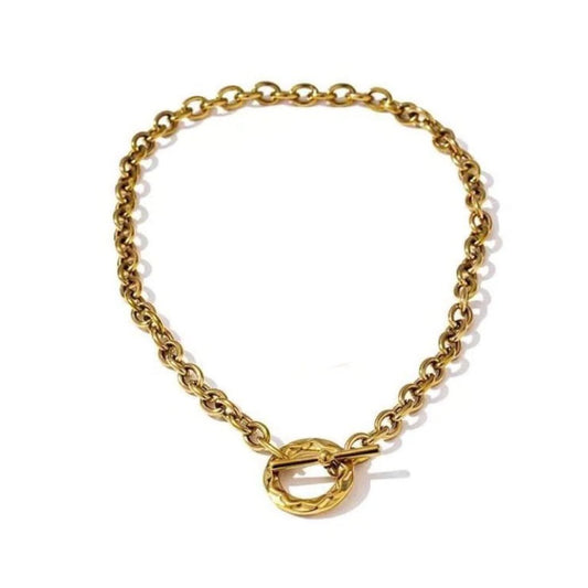 Gold Link Chain and Toggle Pendant Necklace for Women - Hollywood Sensation®