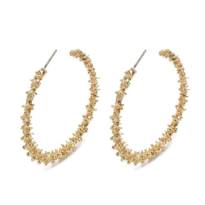 Gold Nugget Hoop Earrings - Hollywood Sensation®