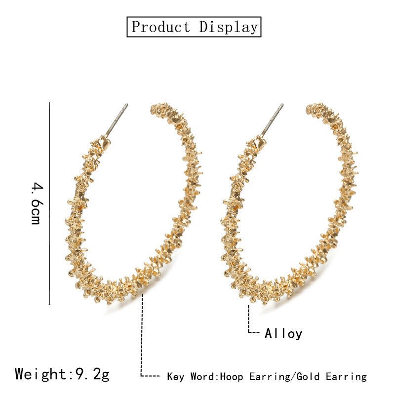 Gold Nugget Hoop Earrings for Women – Hollywood Sensation®