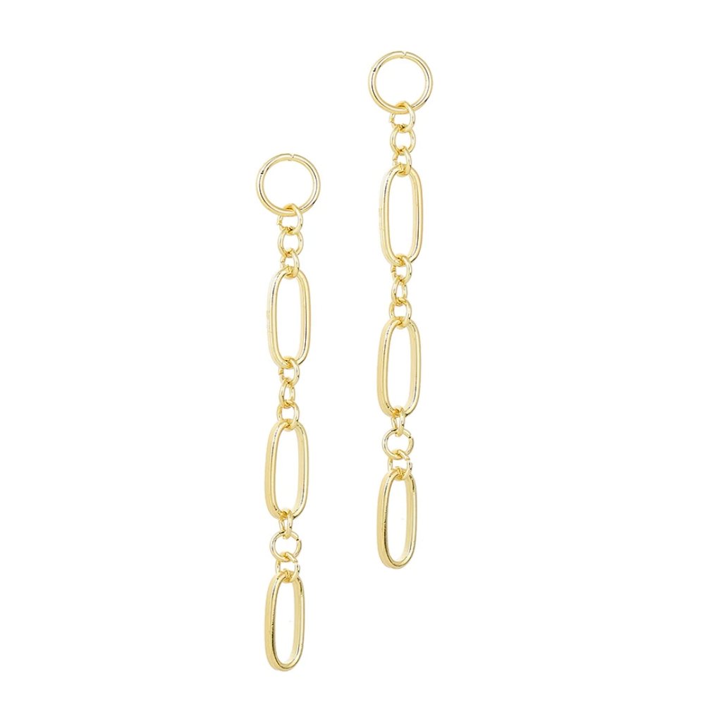 Gold Oval Link Dangle Earrings for Women - Hollywood Sensation®