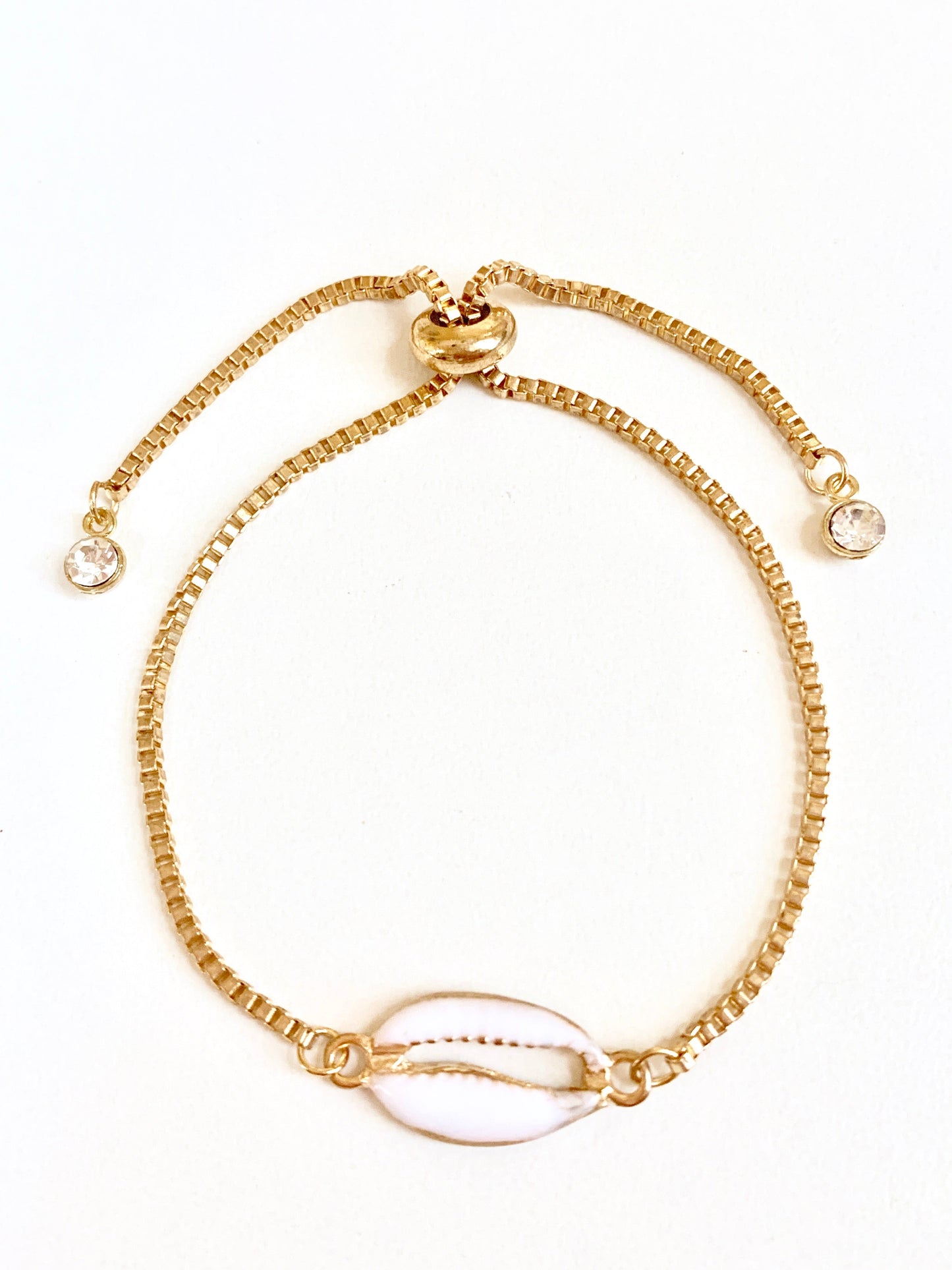 Gold Seashell Bracelet Adjustable Spring Closure - Hollywood Sensation®