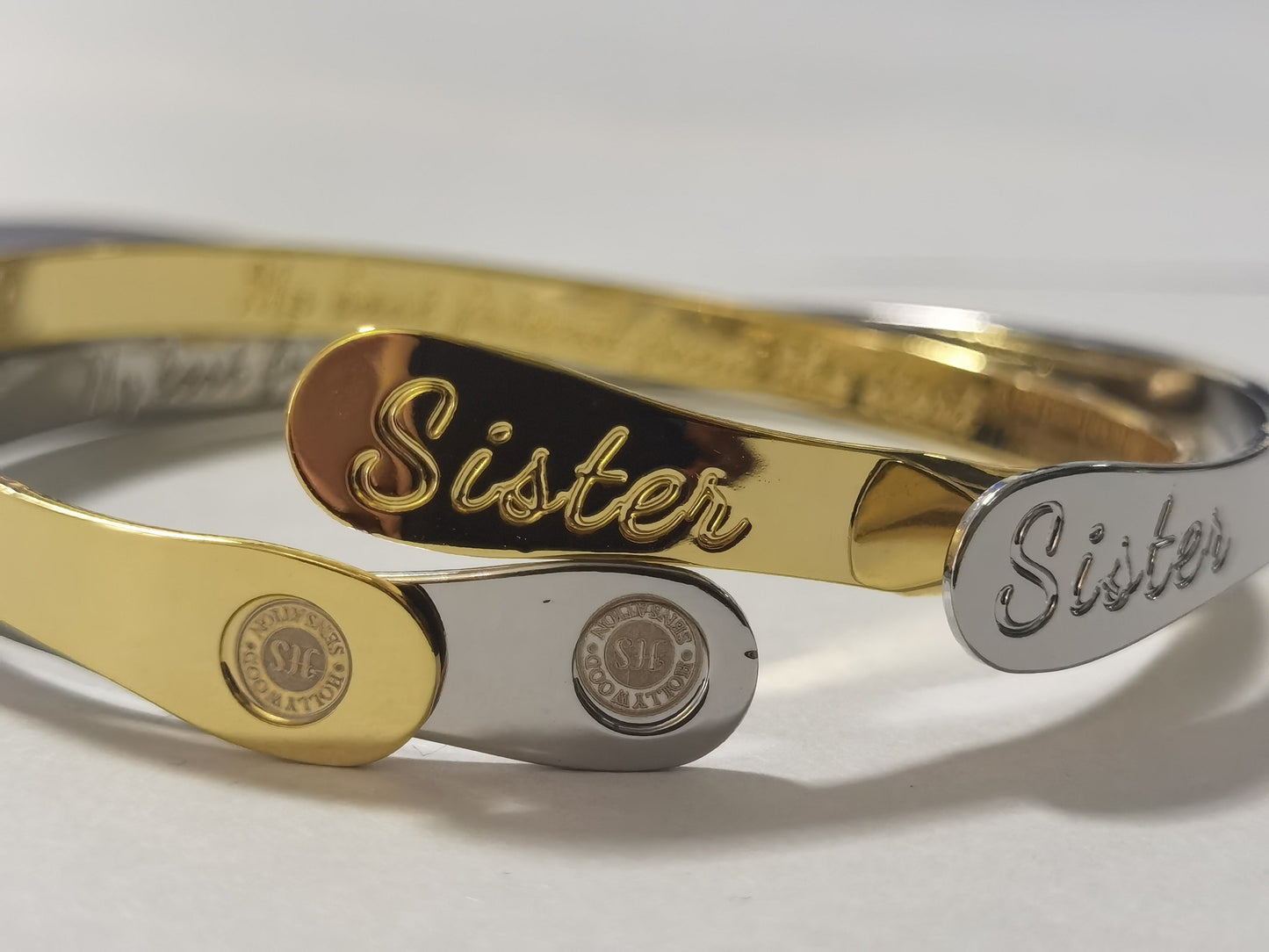 Gold Sister Bracelets, Engraved Bracelets My best friend from the start - Hollywood Sensation®