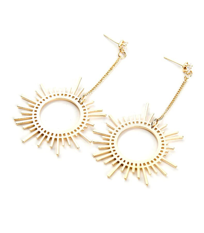 Gold Sun Dangle Earrings for Women - Hollywood Sensation®