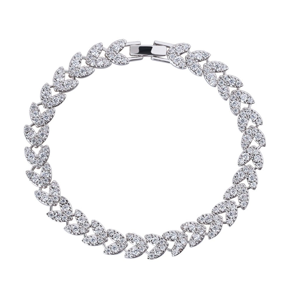 Heart CZ Tennis Bracelet with White Diamond Cubic Zirconia for Women - Hollywood Sensation®