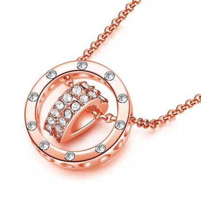 Silver Heart Necklace with Cubic Zirconia Stones-Hollywood Sensation®