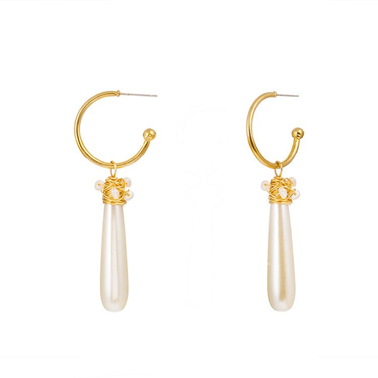 Hoop Dangle Earring with Fax Pearl - Hollywood Sensation®