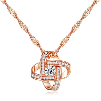 Knot Necklace With Cubic Zirconia Stones - Hollywood Sensation®