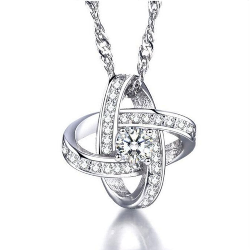 Knot Necklace With Cubic Zirconia Stones - Hollywood Sensation®
