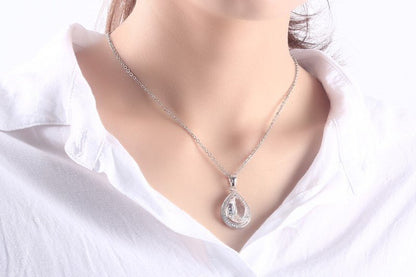 Large Crystal Teardrop Pendant Necklace for Women - Hollywood Sensation®