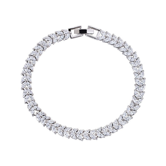 Marquise and Pear Cut Cubic Zirconia Tennis Bracelet for Women with White Diamond Cubic Zirconia - Hollywood Sensation®