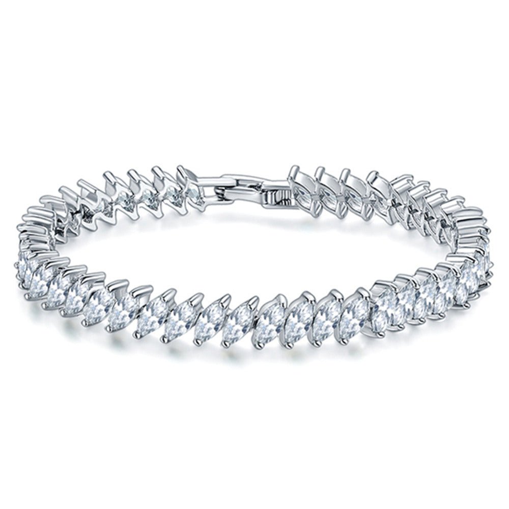 Marquise Cubic Zirconia Tennis Bracelet for Women with White Diamond Cubic Zirconia - Hollywood Sensation®