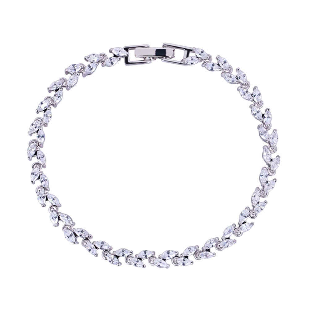 Marquise Cut Cubic Zirconia Tennis Bracelet for Women with White Diamond Cubic Zirconia - Hollywood Sensation®
