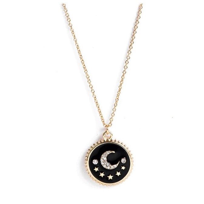 Moon and Star Pendant Necklace-Hollywood Sensations "Moon and Star Necklace"-Moon Star Necklace - Hollywood Sensation®