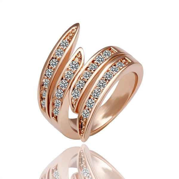 Rose Gold Plated Cubic Zirconia Stella Ring-Hollywood Sensation®