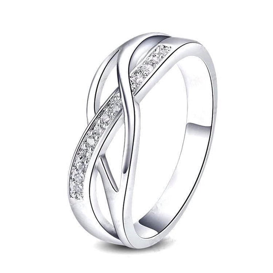 Silver Crystal Braided Ring-Hollywood Sensations Braided Ring-Hollywood Sensation®
