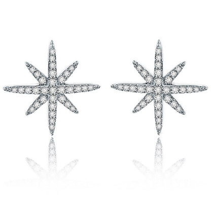 Star Stud Earrings Cubic Zirconia Gold Plated-Hollywood Sensation®