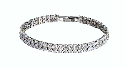 White Gold and Cubic Zirconia Tennis Bracelet for Women-Hollywood Sensation®