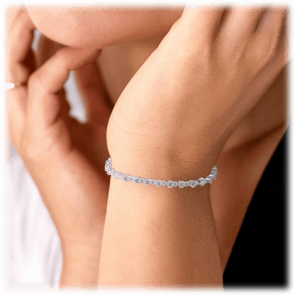 Round Cut Cubic Zirconia Tennis Bracelet for Women with White Diamond Round Cut Cubic Zirconia-Hollywood Sensation®